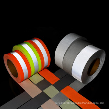 Hi viz grey reflective fabric tape iron on material for clothing